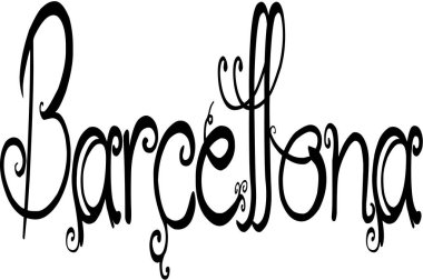 Barcellona metin işaret illüstrasyon