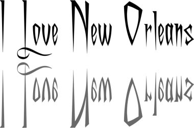 New Orleans metin illüstrasyon seviyorum