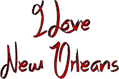 New Orleans metin illüstrasyon seviyorum