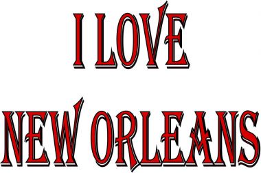 New Orleans metin illüstrasyon seviyorum