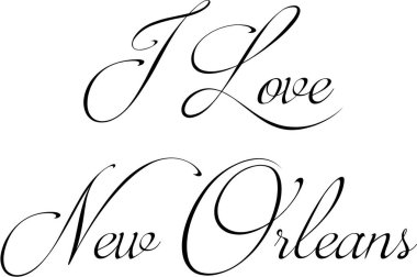 New Orleans metin illüstrasyon seviyorum