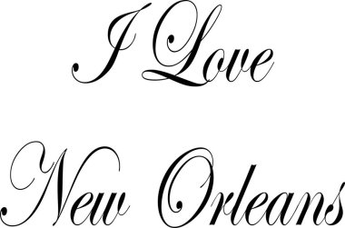 New Orleans metin illüstrasyon seviyorum