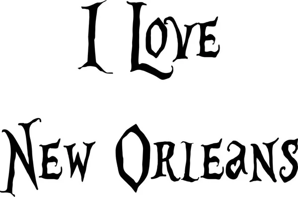 I love New Orleans text illustration — Stock Vector