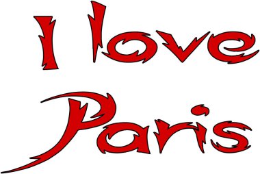 Paris metin işaret illüstrasyon seviyorum