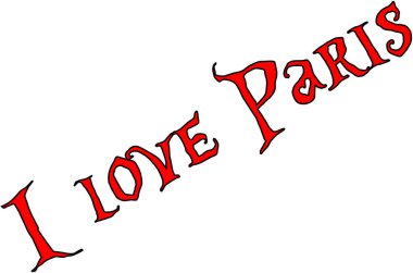 Paris metin işaret illüstrasyon seviyorum