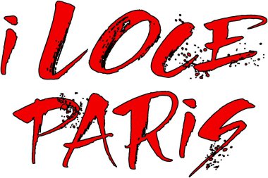 Paris metin işaret illüstrasyon seviyorum