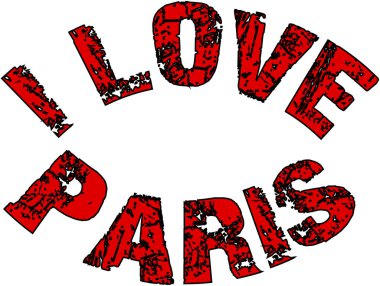 Paris metin işaret illüstrasyon seviyorum