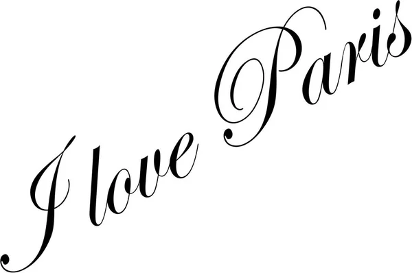 J'aime paris illustration de signe texte — Image vectorielle