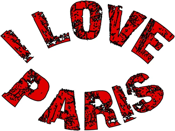 Λατρεύω το Παρίσι κείμενο σύμβολο επεξήγηση — Διανυσματικό Αρχείο
