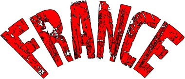 Fransa metin işaret illüstrasyon