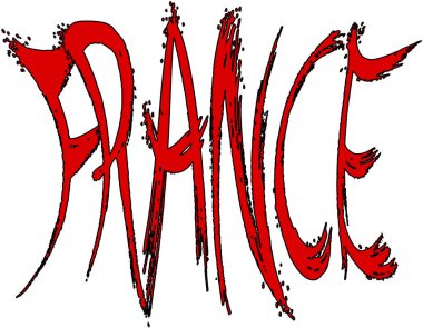 Fransa metin işaret illüstrasyon