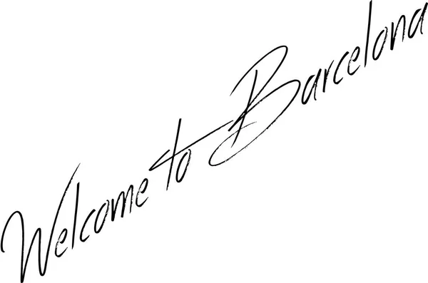 Willkommen bei barcellona text sign illustration — Stockvektor