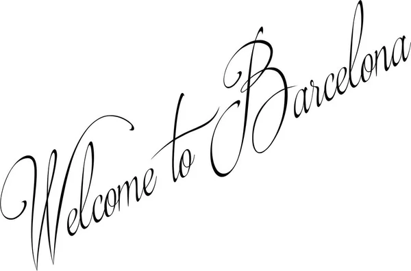 Welcome to Barcellona text sign illustration — Stock Vector