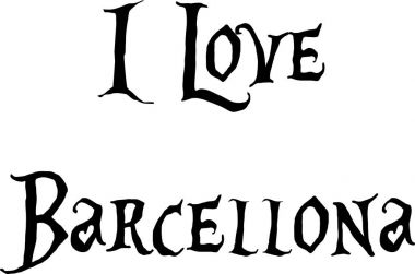 Ben aşk Barcellona metin illüstrasyon işareti