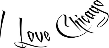 Ben aşk Chicago metin illüstrasyon işareti