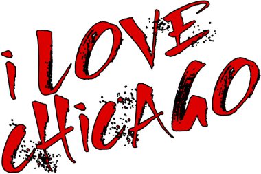 Ben aşk Chicago metin illüstrasyon işareti