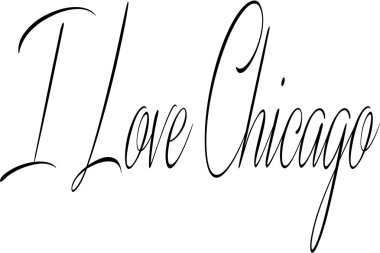Ben aşk Chicago metin illüstrasyon işareti