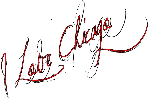 I Love Chicago tekst ondertekenen illustratie — Stockvector
