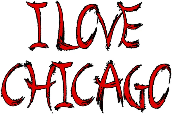 I Love Chicago text sign illustration — Stock Vector