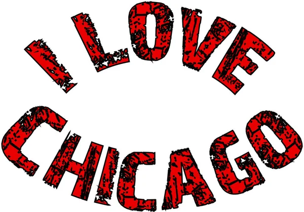 I Love Chicago text sign illustration — Stock Vector