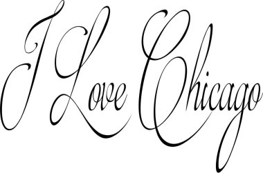 Ben aşk Chicago metin illüstrasyon işareti