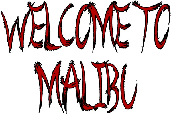 Welcome to Malibu text sign illustration — Stock Vector