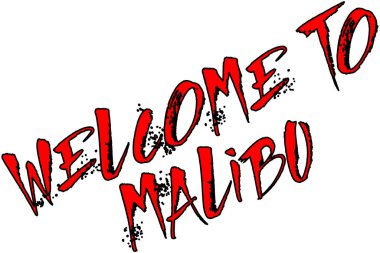 Malibu metin işaret resimde için hoş geldiniz