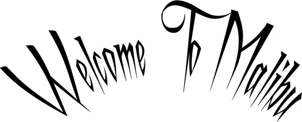 Ласкаво просимо в Малібу текст знак ілюстрація — стоковий вектор