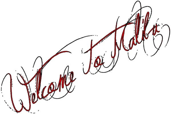 Bienvenue à l'illustration de signe texte Malibu — Image vectorielle