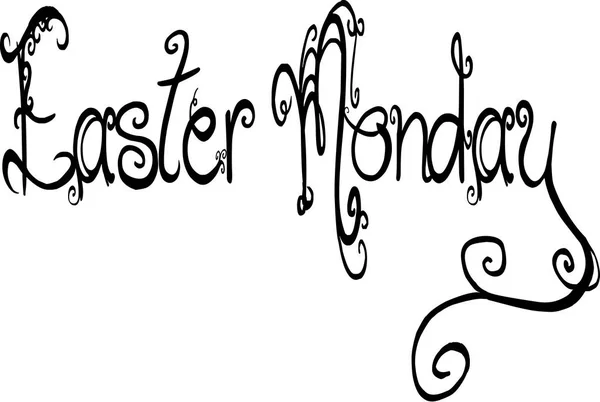 Lunedì di Pasqua testo segno illustrazione — Vettoriale Stock