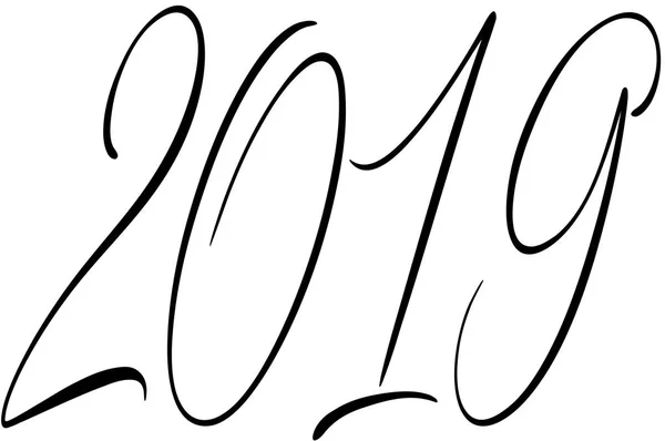 Щасливий 2019 текстовий знак ілюстрація — стоковий вектор