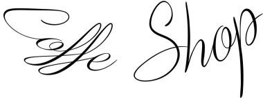 Kahve Dükkanı metin işaret illüstrasyon