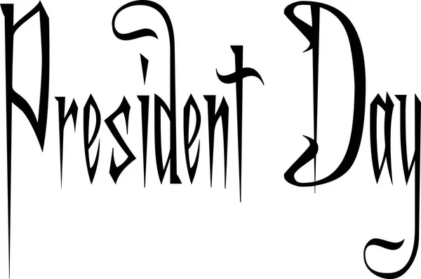 Président Day texte signe illustration — Image vectorielle