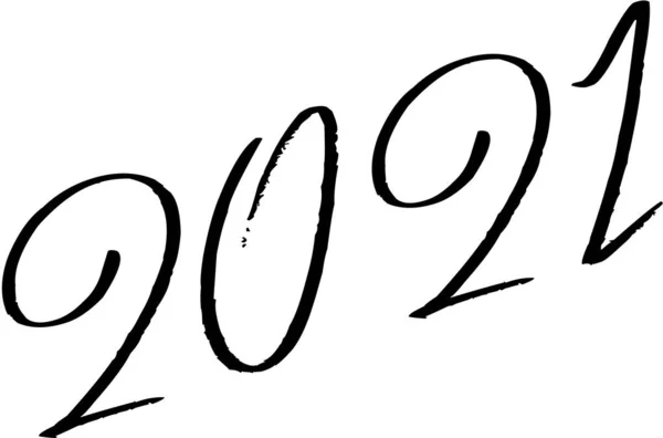 Happy 2021 εικονογράφηση πινακίδας — Διανυσματικό Αρχείο
