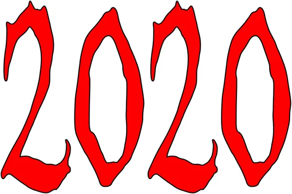 З Новим 2020 роком текстовий знак ілюстрація — стоковий вектор