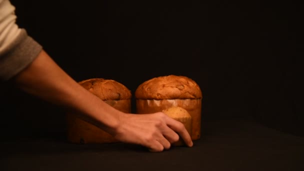 Comida Navideña Ornamento Composición Naturaleza Muerta Temporada Vacaciones — Vídeo de stock