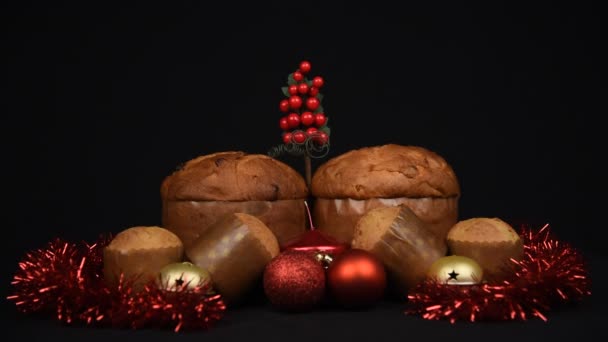 Christmas Food Ornament Composition Still Life Holiday Season — ストック動画