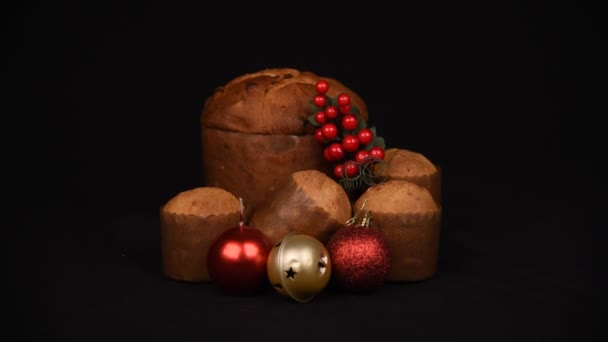 圣诞食品和装饰品组成宁静的生活 节日季节 — 图库视频影像