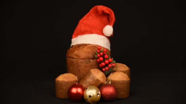 Christmas Food Ornament Composition Still Life Holiday Season — Stock Video