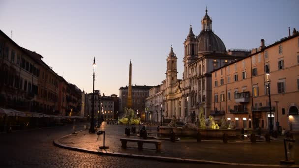 Arquitetura Cidade Roma Piazza Navona — Vídeo de Stock