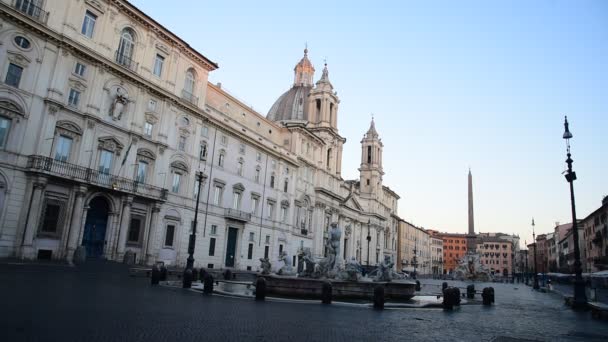 Arquitectura Ciudad Roma Piazza Navona — Vídeos de Stock