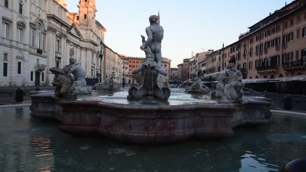 Arkitektur Rom Piazza Navona — Stockvideo