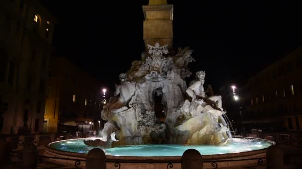 Архитектура Рима Площади Пьяцца Навона — стоковое видео