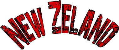 Beyaz arkaplan üzerinde Nww Zeland metin illüstrasyonu