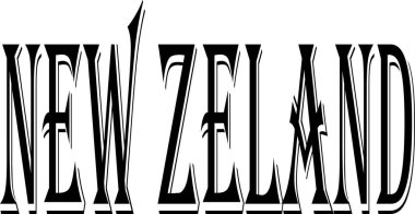 Beyaz arkaplan üzerinde Nww Zeland metin illüstrasyonu