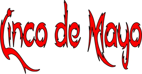 Cinco Mayo Tezt Znak Ilustracja Białym Tle — Wektor stockowy