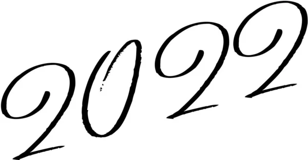 Gelukkig Nieuwjaar 2022 Tekst Teken Illustratie Witte Achtergrond — Stockvector