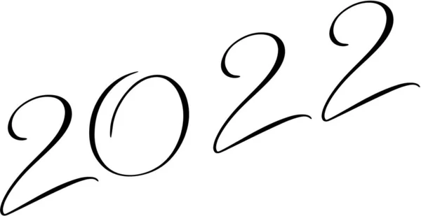 Щасливий Новий Рік 2022 Текстовий Знак Ілюстрація Білому Тлі — стоковий вектор