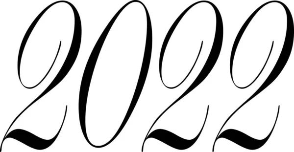 Feliz Ano Novo 2022 Ilustração Sinal Texto Fundo Branco —  Vetores de Stock
