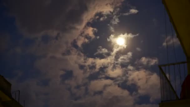 Vollmond Und Wolken — Stockvideo